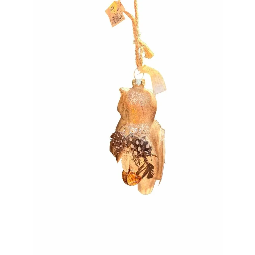 Bloomingdale’s glass owl Christmas tree ornament
